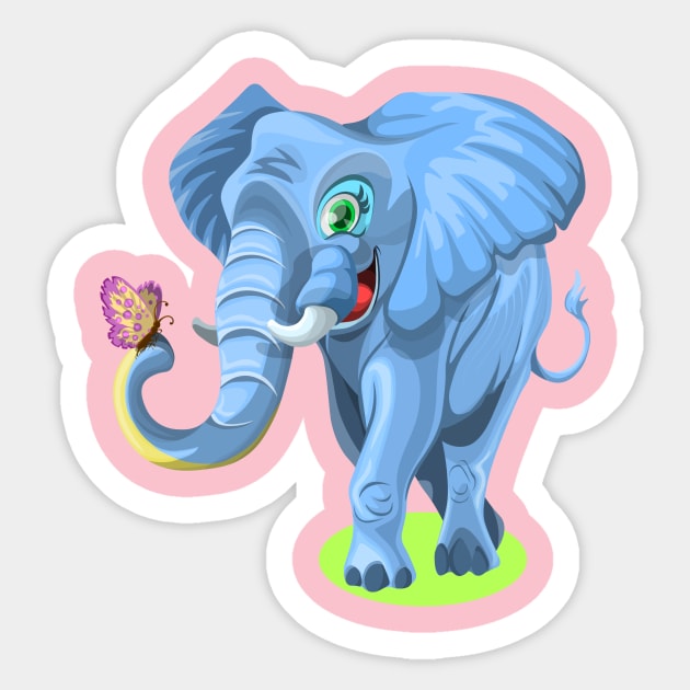 Happy Elephant Sticker by Megrasaurous